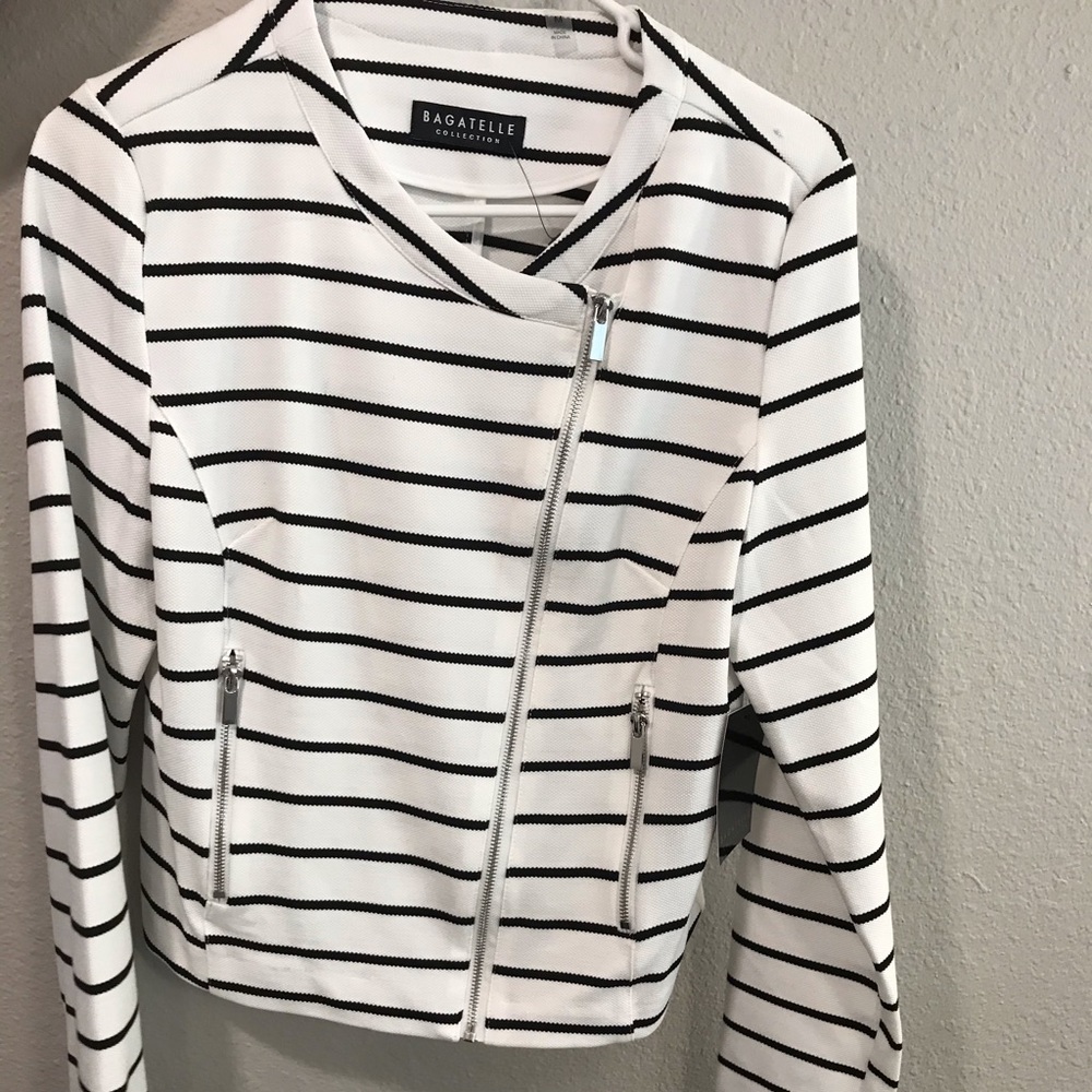 Bagatelle black/white stripe women blazer